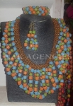 Hand Made Beads, Necklace, wrist and Ear-rings